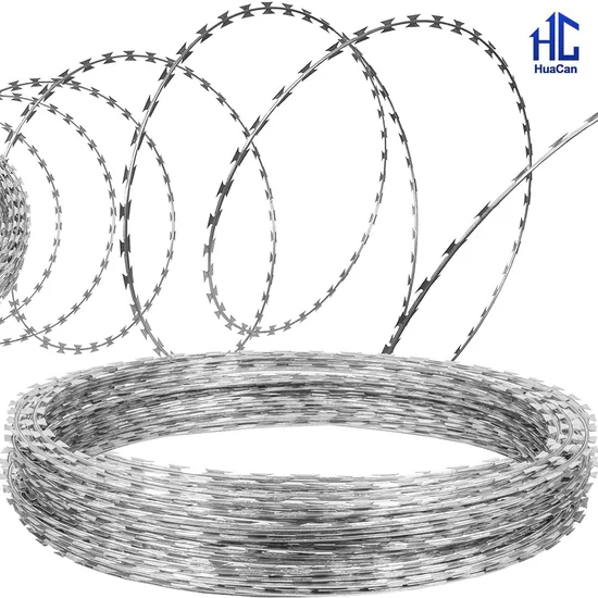 High Security Galvanized Razor Concertina Barbed Wire Fence Steel Wire Mesh