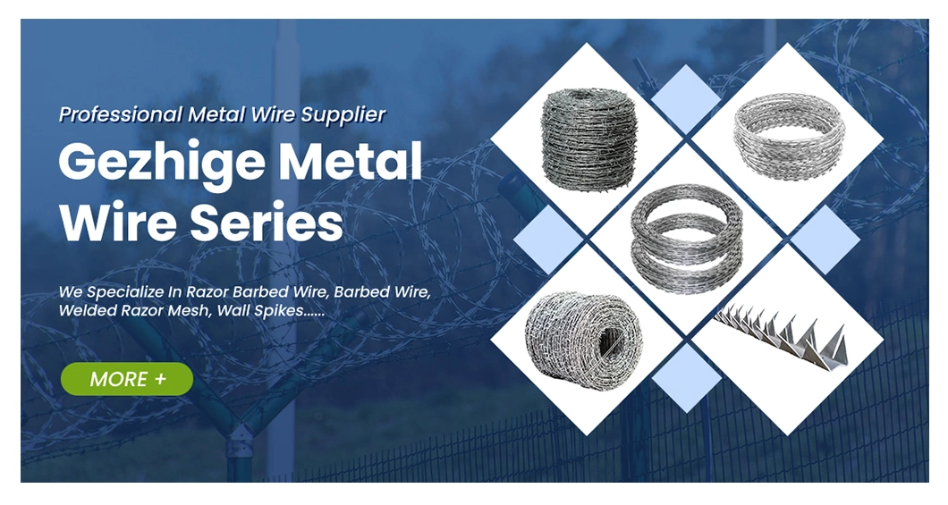 Gezhige PVC Coated Barbed Wire Suppliers 4 Strands Steel Wire Razor Barbed Wire Mesh China 15mm Stab Distance Razor Barbed Wire in Fence