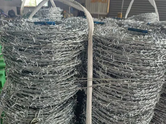 Green PVC Coated Barbed Wire Mesh Fence 