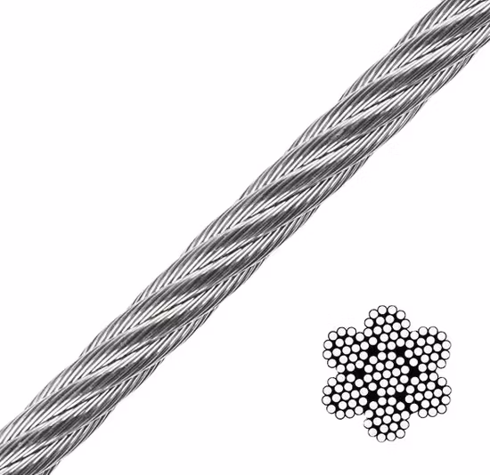 6*19s 21mm 23mm Black Bright Ungalvanized Steel Wire Rope of DIN3060 En12385 Factory